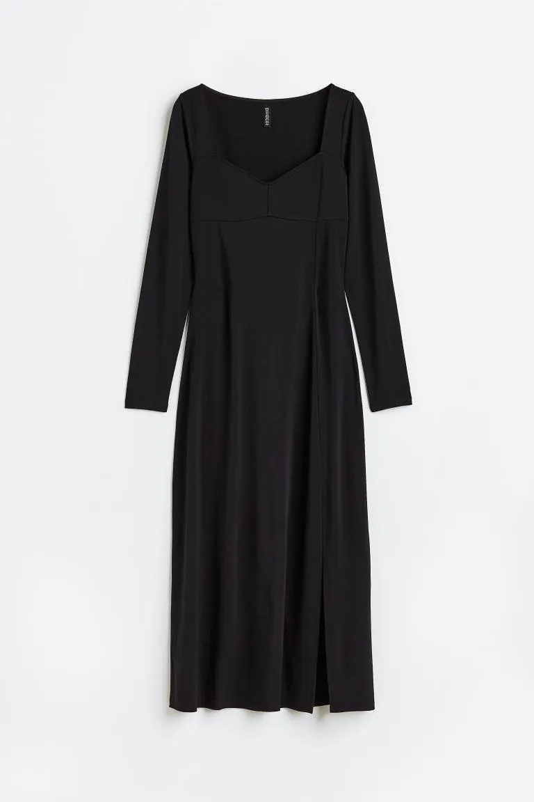 Long-sleeved jersey dress