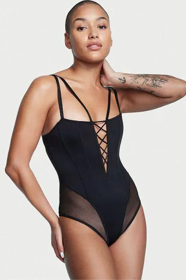 Lace Up Corset Bodysuit