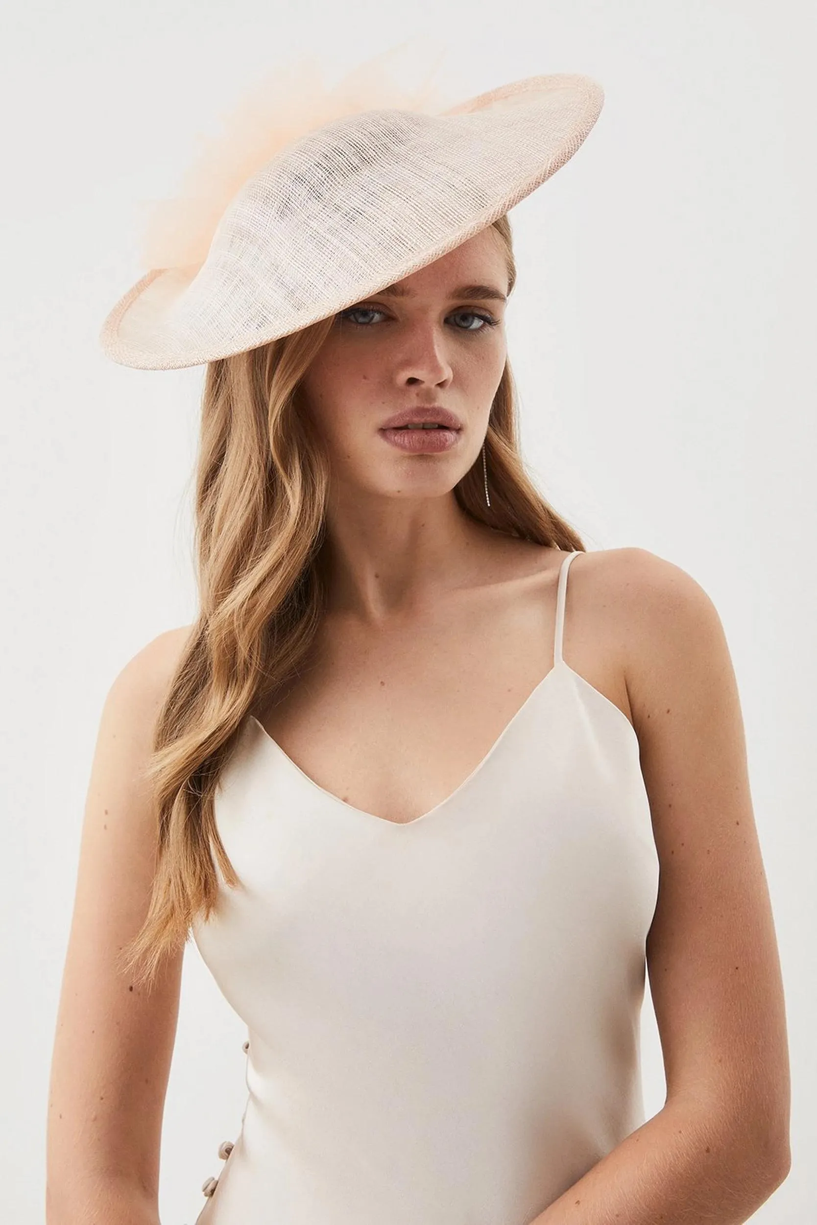 Tulle Detail Large Disc Fascinator