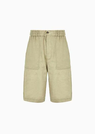 Linen canvas Bermuda shorts