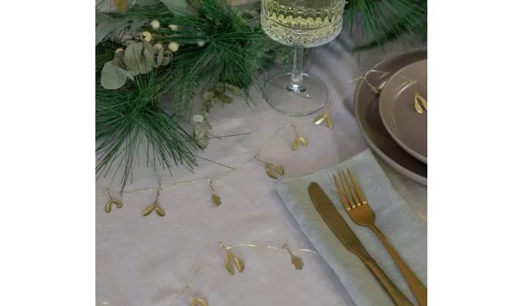 Habitat Gold Metal Leaves Christmas Garland