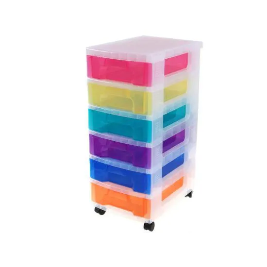 Really Useful Storage Drawer Unit 6 x 7 Litre Rainbow