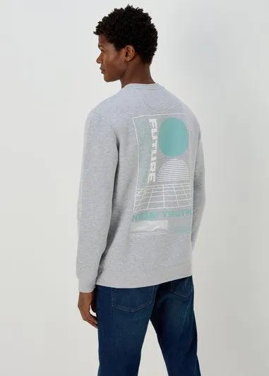 Light Grey Embroidered Sweatshirt - Small