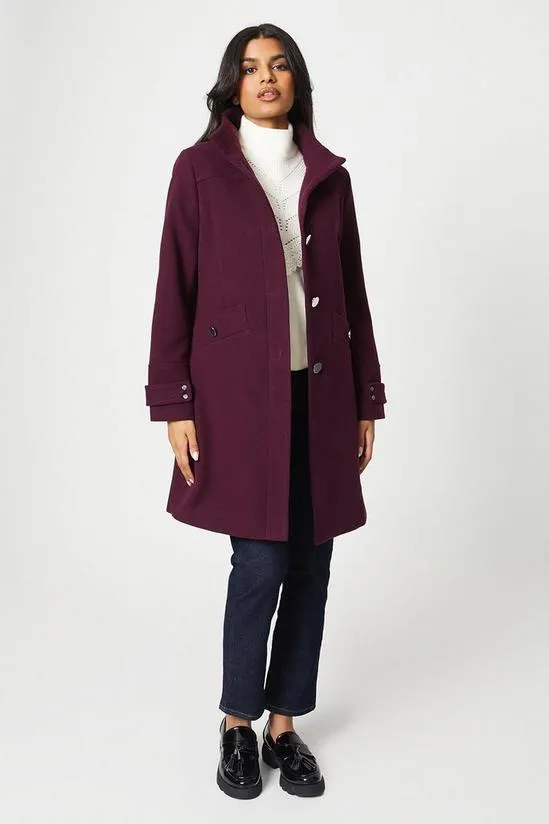Petite Funnel Neck Coat