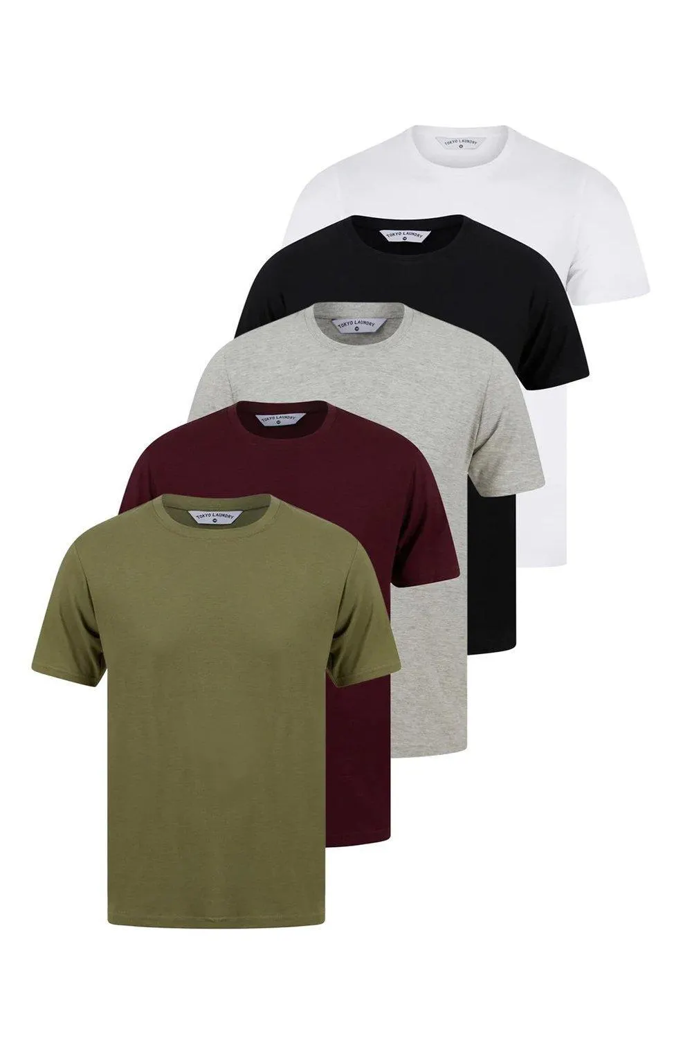 5-Pack Cotton Short-Sleeve Crew Neck T-Shirts