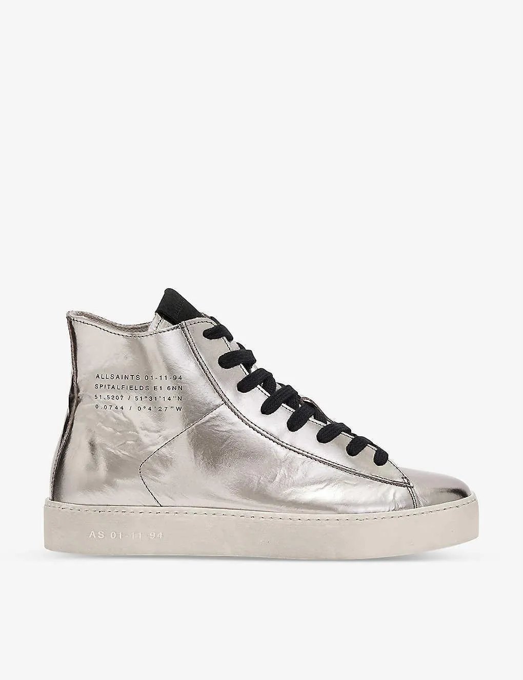 Tana metallic high top leather trainers