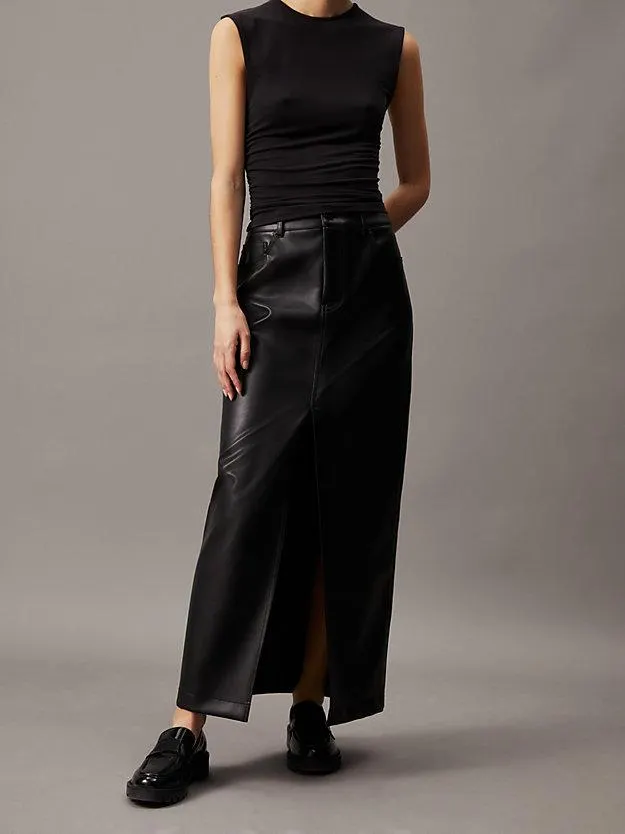 Faux Leather Maxi Skirt