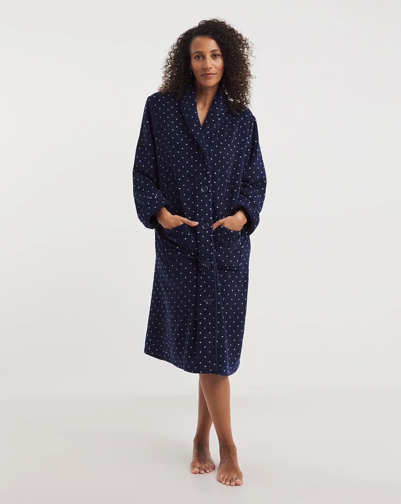 Pretty Secrets Button Fleece Dressing Gown