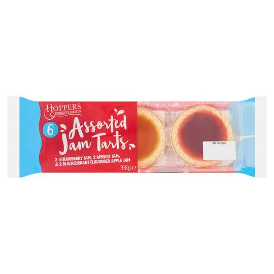 Hoppers Farmhouse Bakeries 6 Assorted Jam Tarts 168g