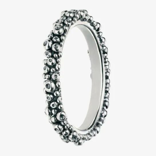 Silver Oxidised Bubble Ring R3445