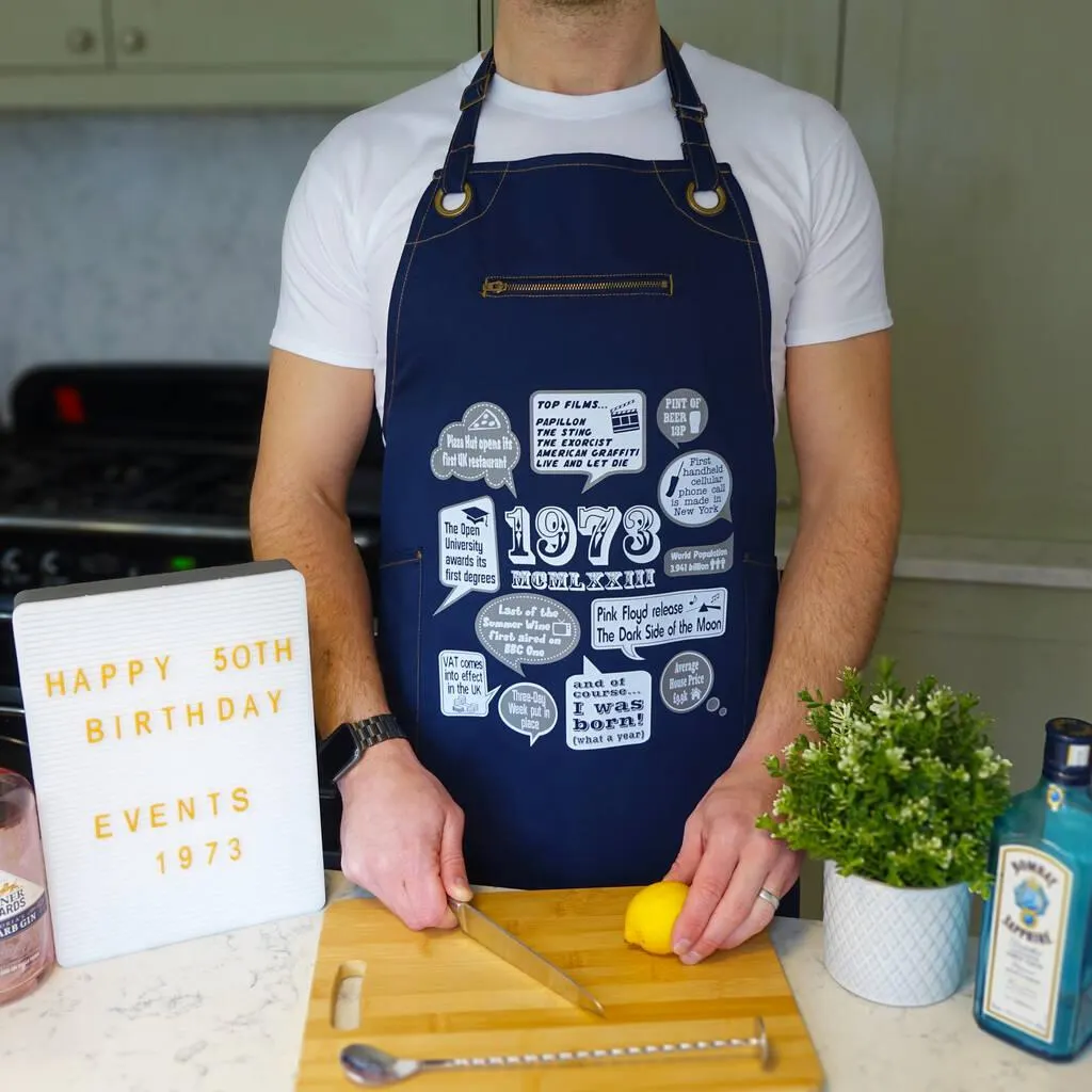 'Events Of 1973' 50th Birthday Gift Apron