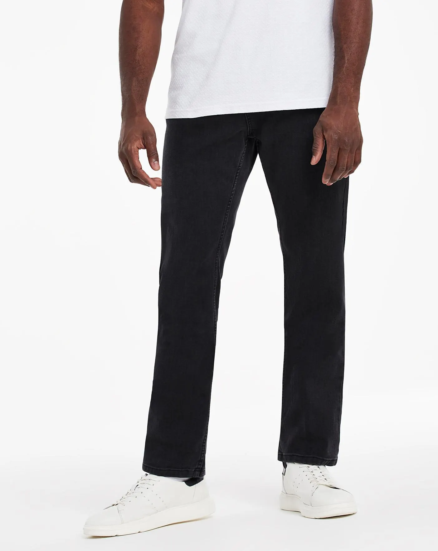 Blackwash Straight Fit Stretch Jeans