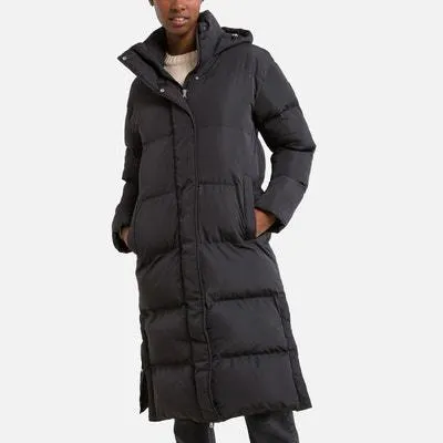 Long Hooded Padded Jacket in Loose Fit
