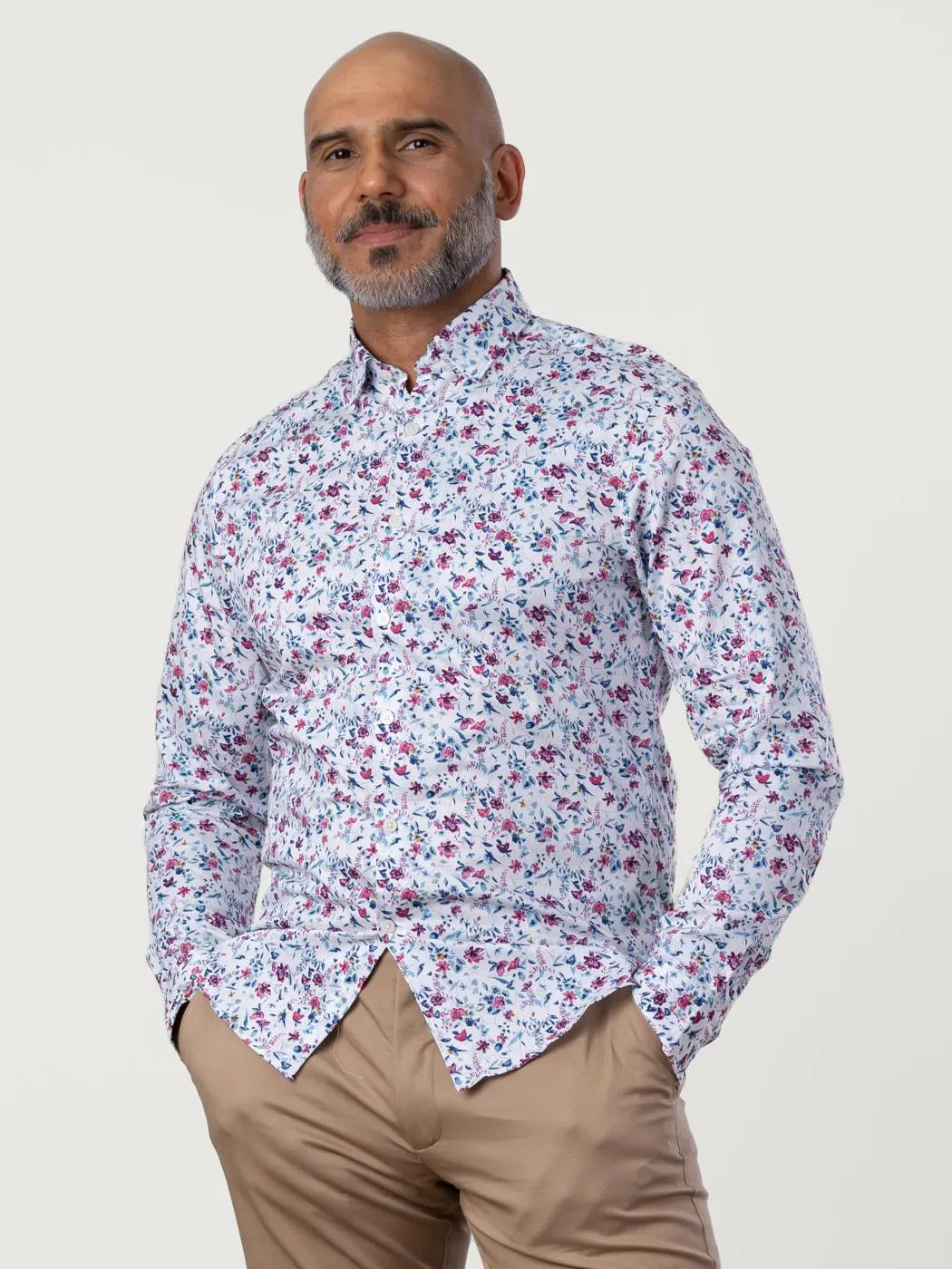 Floral Bloom Print Pink Slim