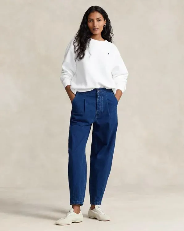 Curved Tapered Herringbone Jean