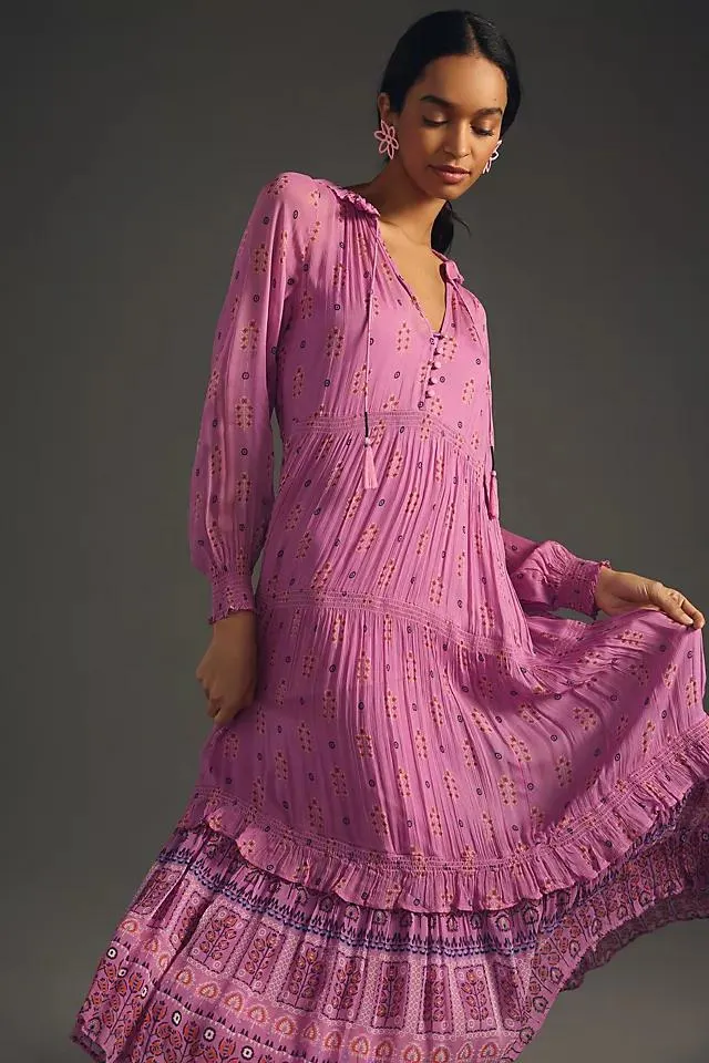 The Marais Printed Chiffon Maxi Dress