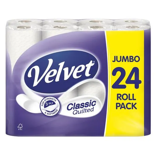 Velvet Classic Quilted 24 Toilet Rolls