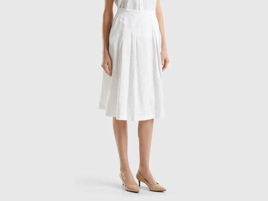 Midi skirt in pure linen