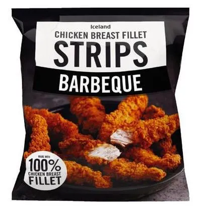 Iceland Barbeque Chicken Breast Fillet Strips 500g