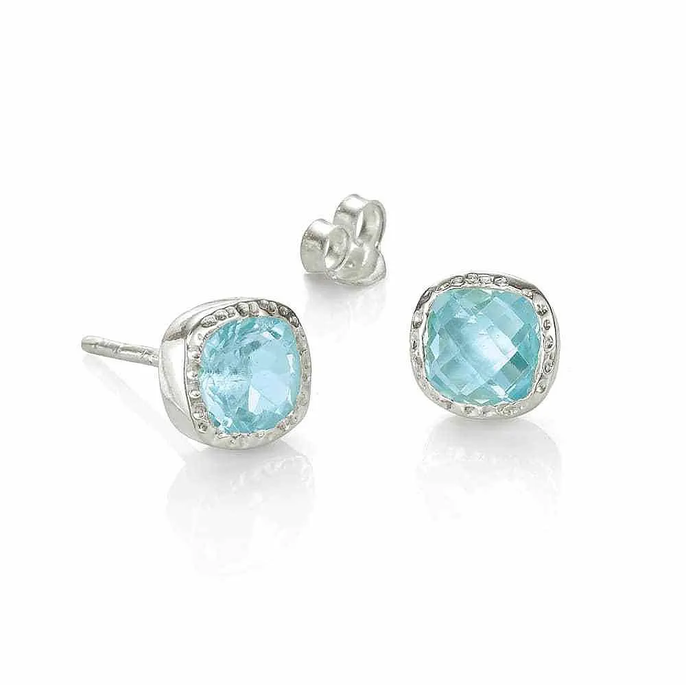 Finding Bliss Blue Topaz Stud Earrings