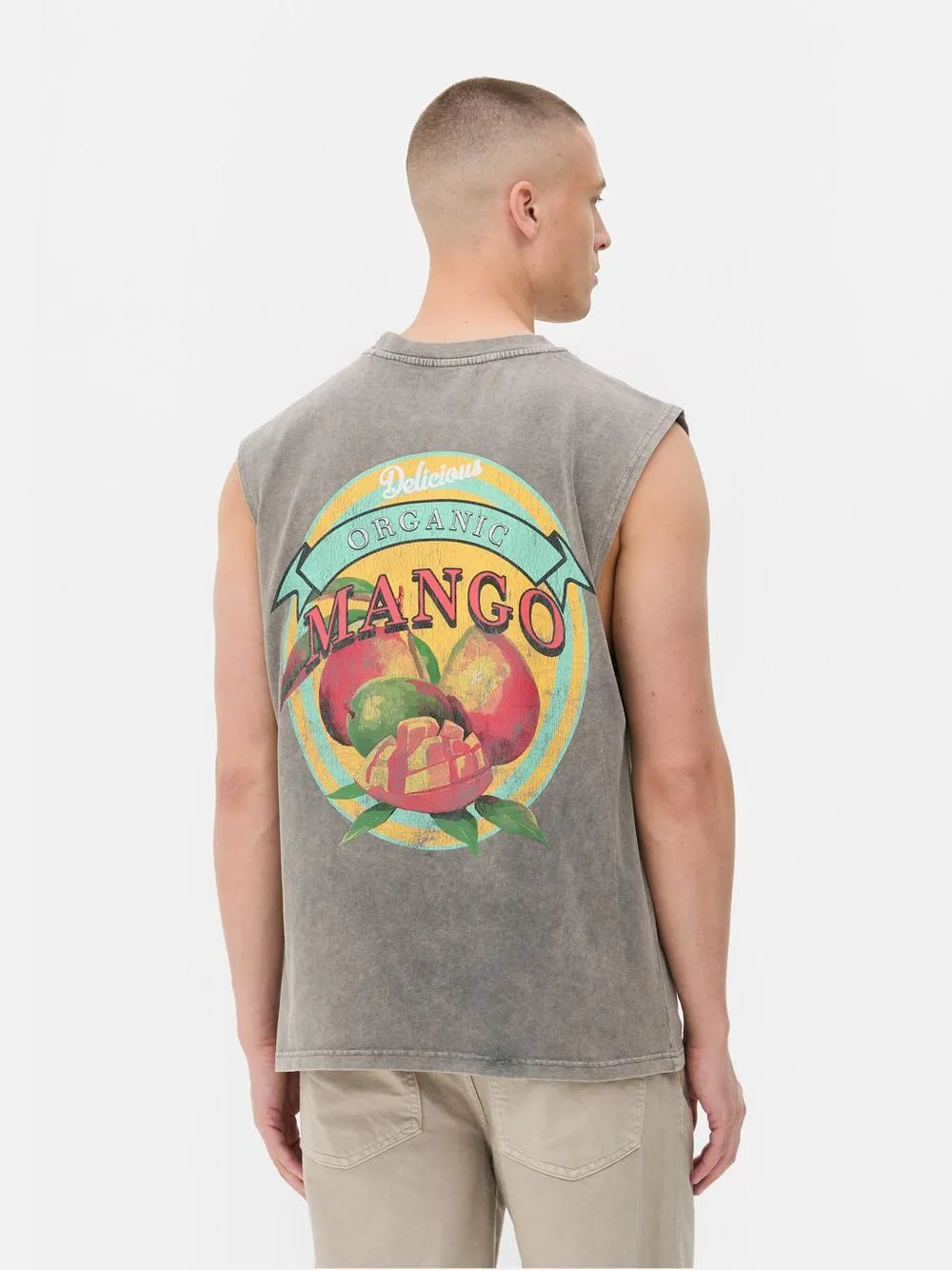 Camiseta sin mangas con gráfico de «Mango»