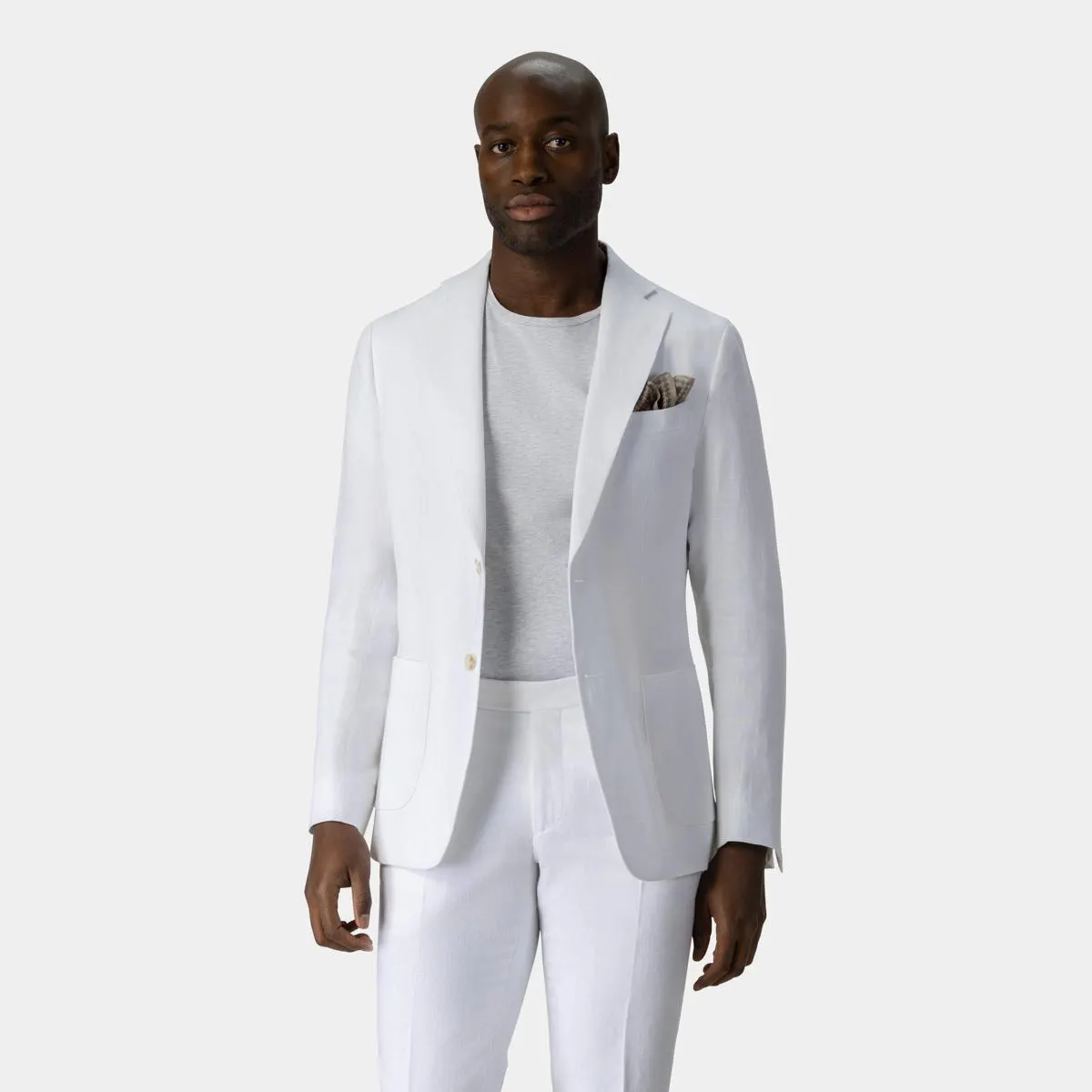 Optic white two-piece suit