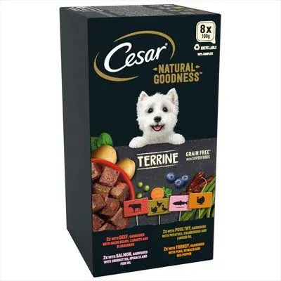8 x 100g Cesar Natural Goodness Wet Dog Food - 6 + 2 Free!*
