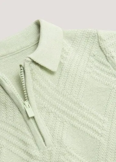 Boys Sage Knitted Polo Shirt (9mths-6yrs) - Age 9 - 12 Months