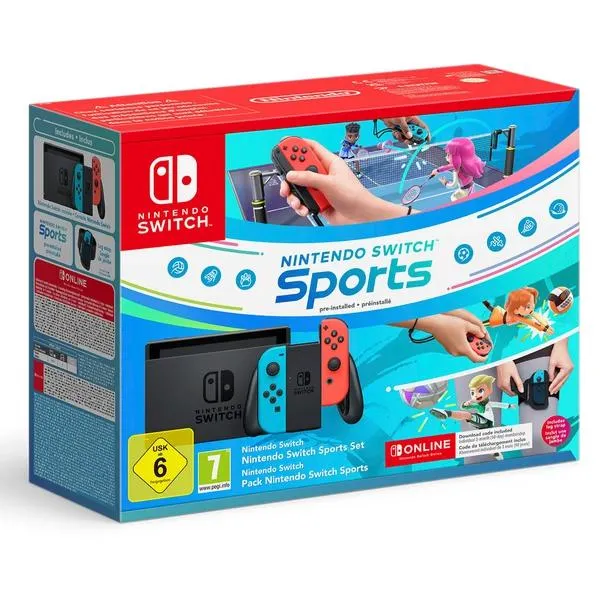 Nintendo Switch Neon Red/Blue: Switch Sports & Nintendo Switch Online 3 Month Pack
