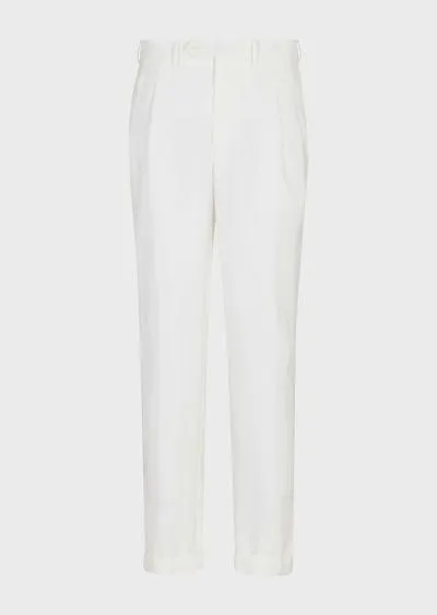 Two-dart trousers in a silk-blend twill