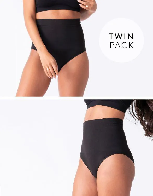 Post Maternity Shaping Briefs – Black Twin Pack