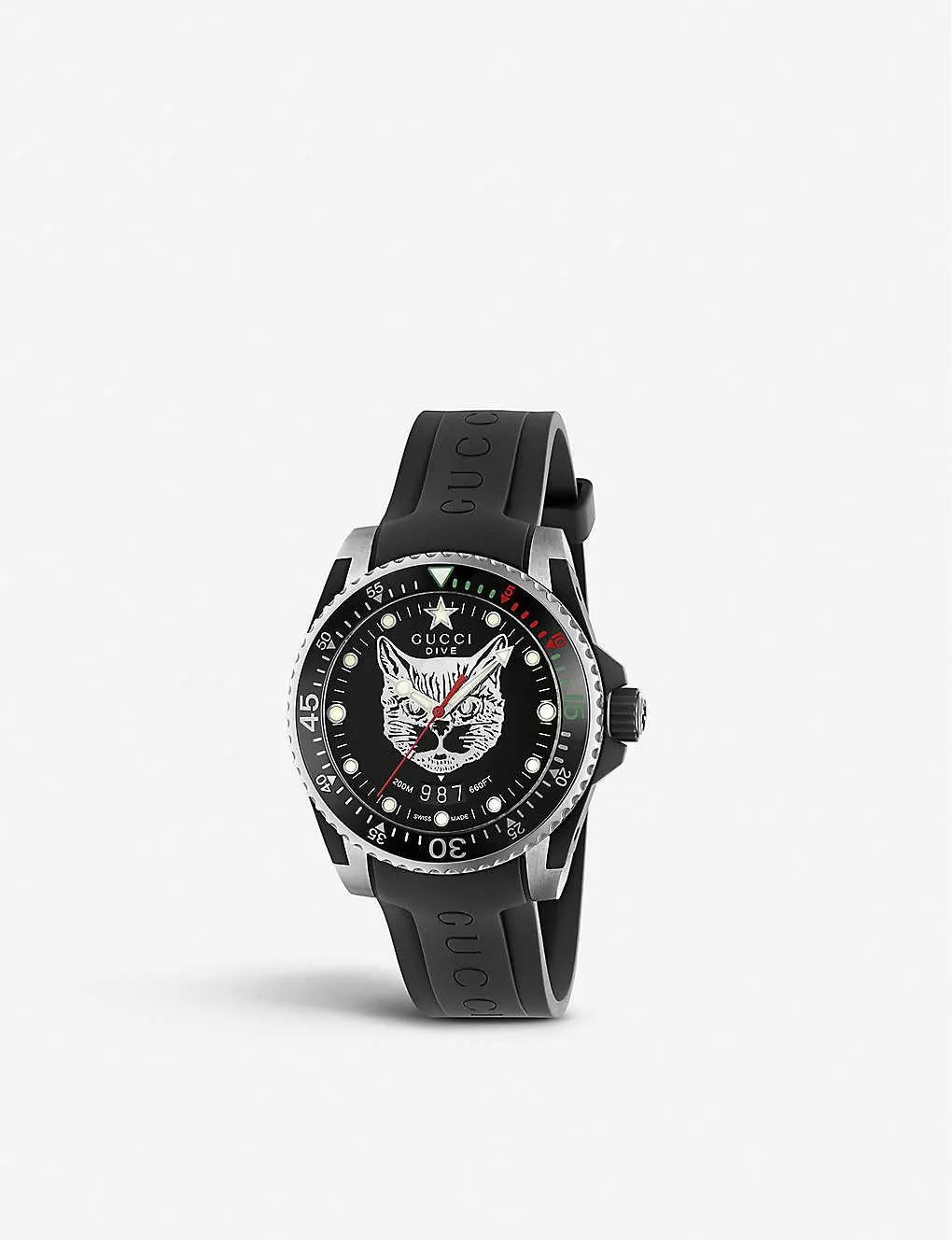 YA136320 Gucci Dive stainless-steel and rubber watch