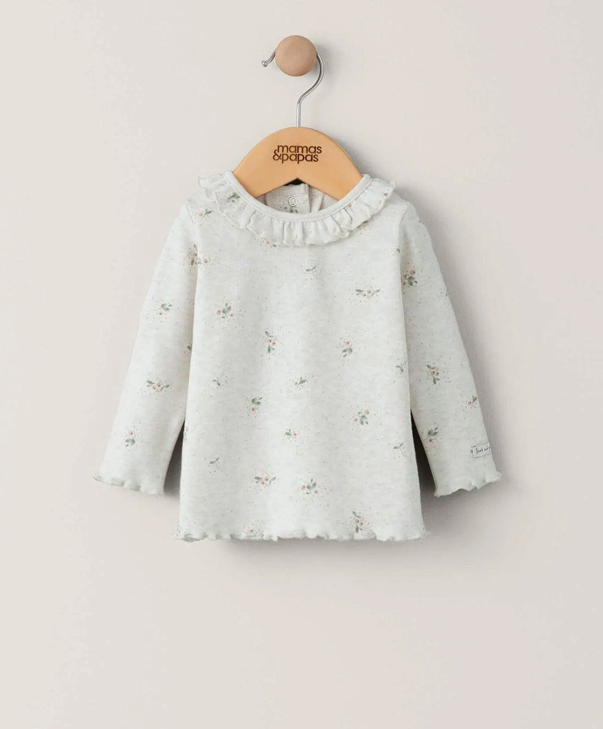 Ditsy Print Long Sleeved T-Shirt - Oatmeal