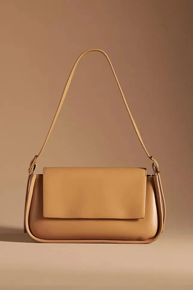 By Anthropologie Polished Fold-Over Shoulder Bag
