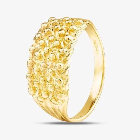 9ct Yellow Gold Five Row Keeper Ring PL056