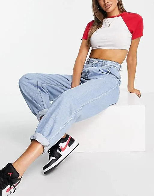 DTT Grace balloon leg jeans in light blue