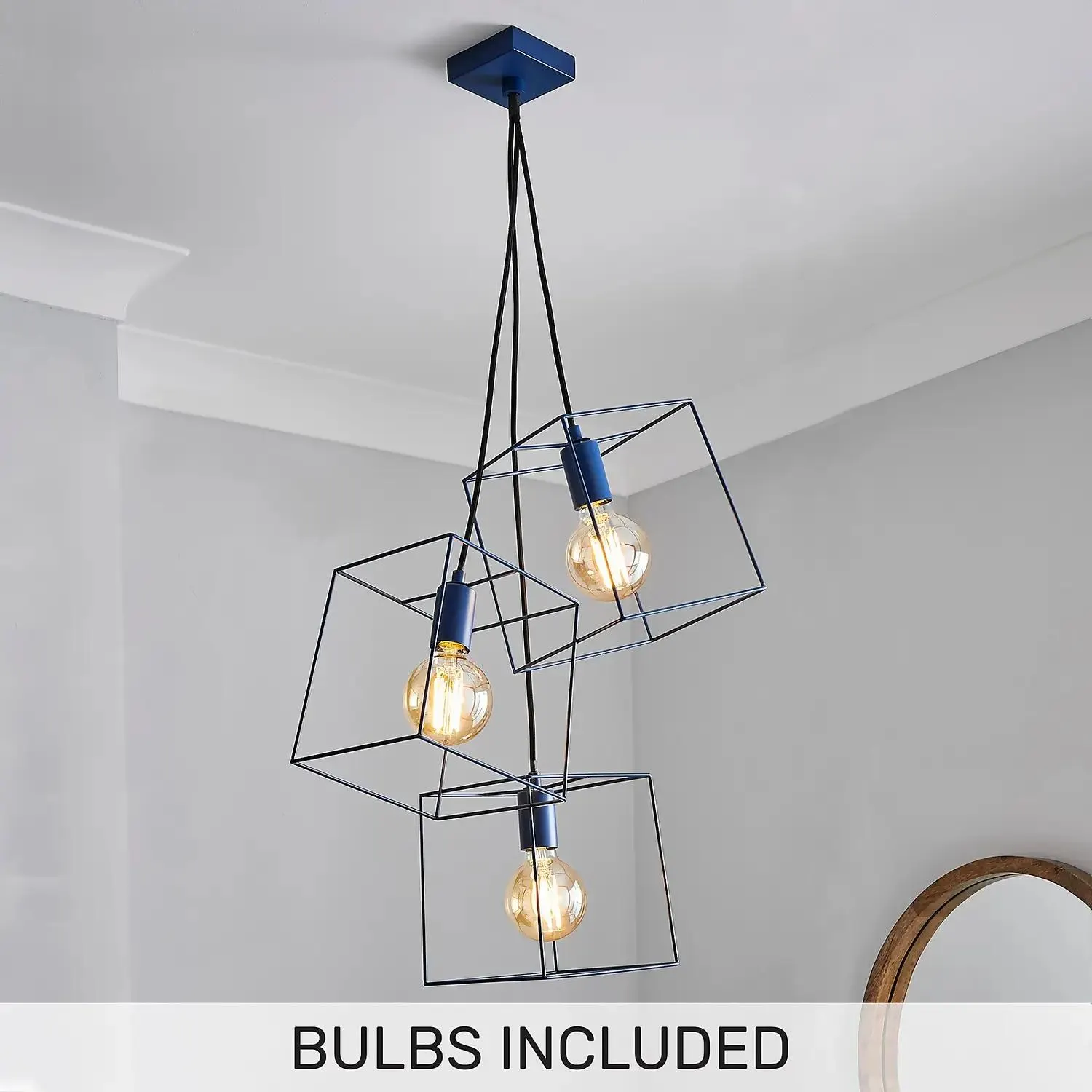 Edge 3 Light Cluster Pendant - Navy