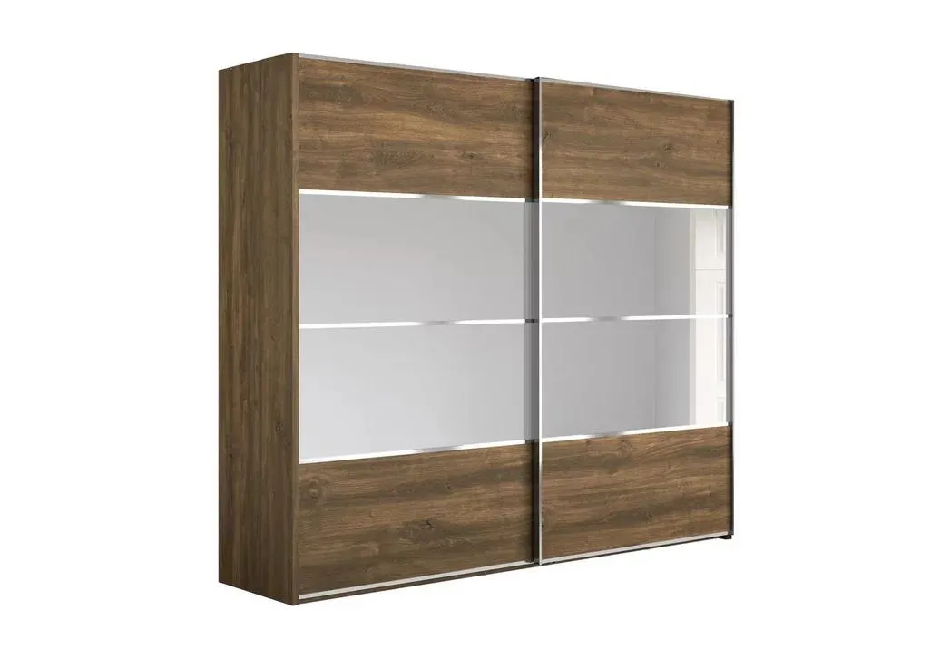 Oakland 250cm Sliding 2 Door Wardrobe with Crystal Mirror