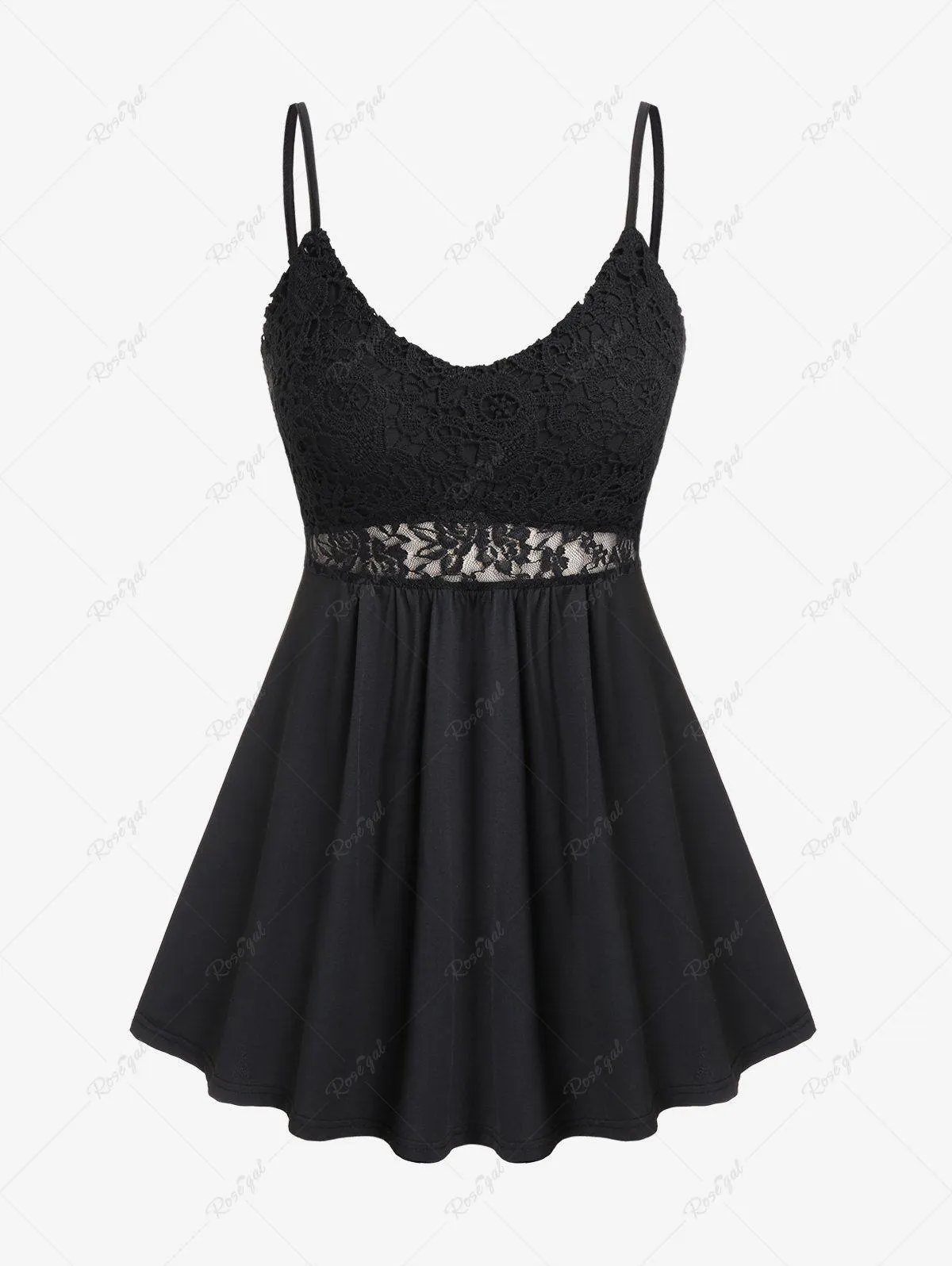 Plus Size Lace Panel Open Back Tunic Top - 4x | Us 26-28