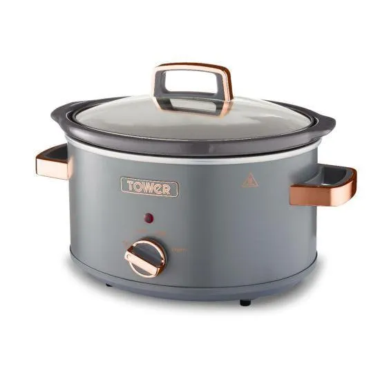 Tower T16042GRY Cavaletto 3.5L Slow Cooker - Grey and Rose Gold