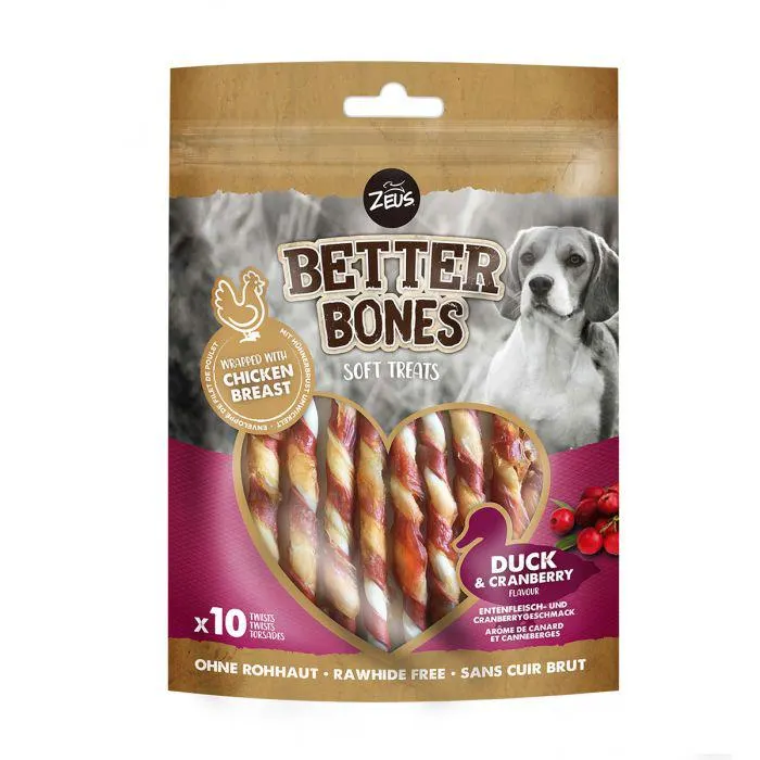 Zeus Better Bones Duck & Cranberry Twists