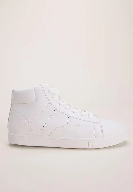 Womens Black Lace Up High-Top Trainers