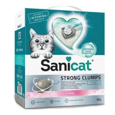 2 x 10l Sanicat Strong Clumps Clumping Cat Litter 20% Off! *