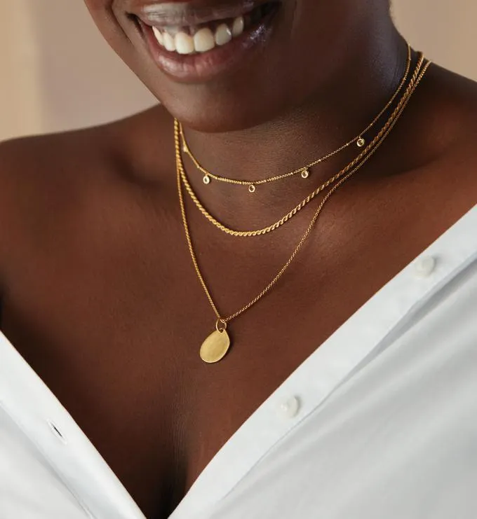 Rope and Fine Chain Siren Small Mini Gem Necklace Set