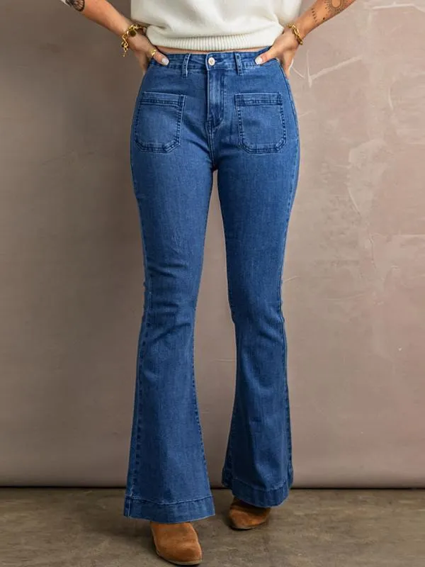 Woman's Jeans Sexy Flared Polyester