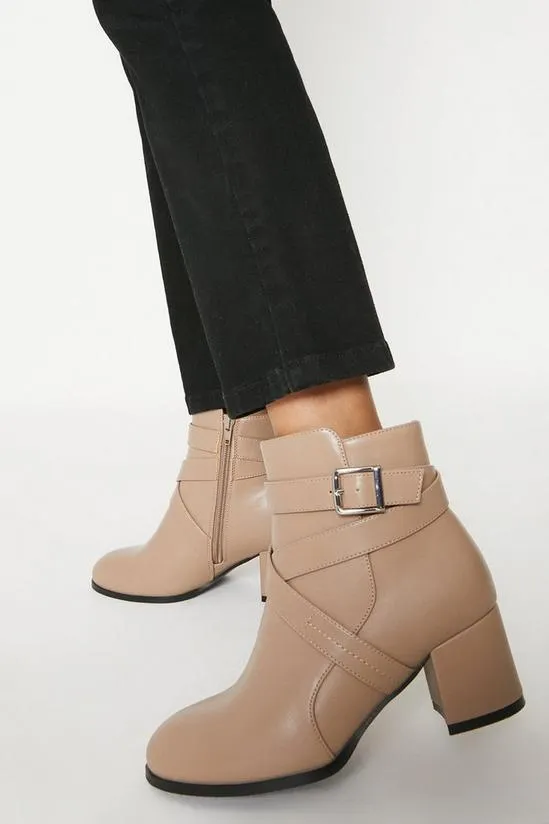 Wide Fit Aurelia Cross Strap Ankle Boots