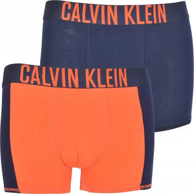Calvin Klein 2-Pack Intense Power Boys Boxer Trunks, Orange/Navy
