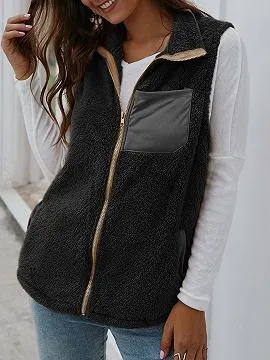 Black Lapel Neck Waistcoat