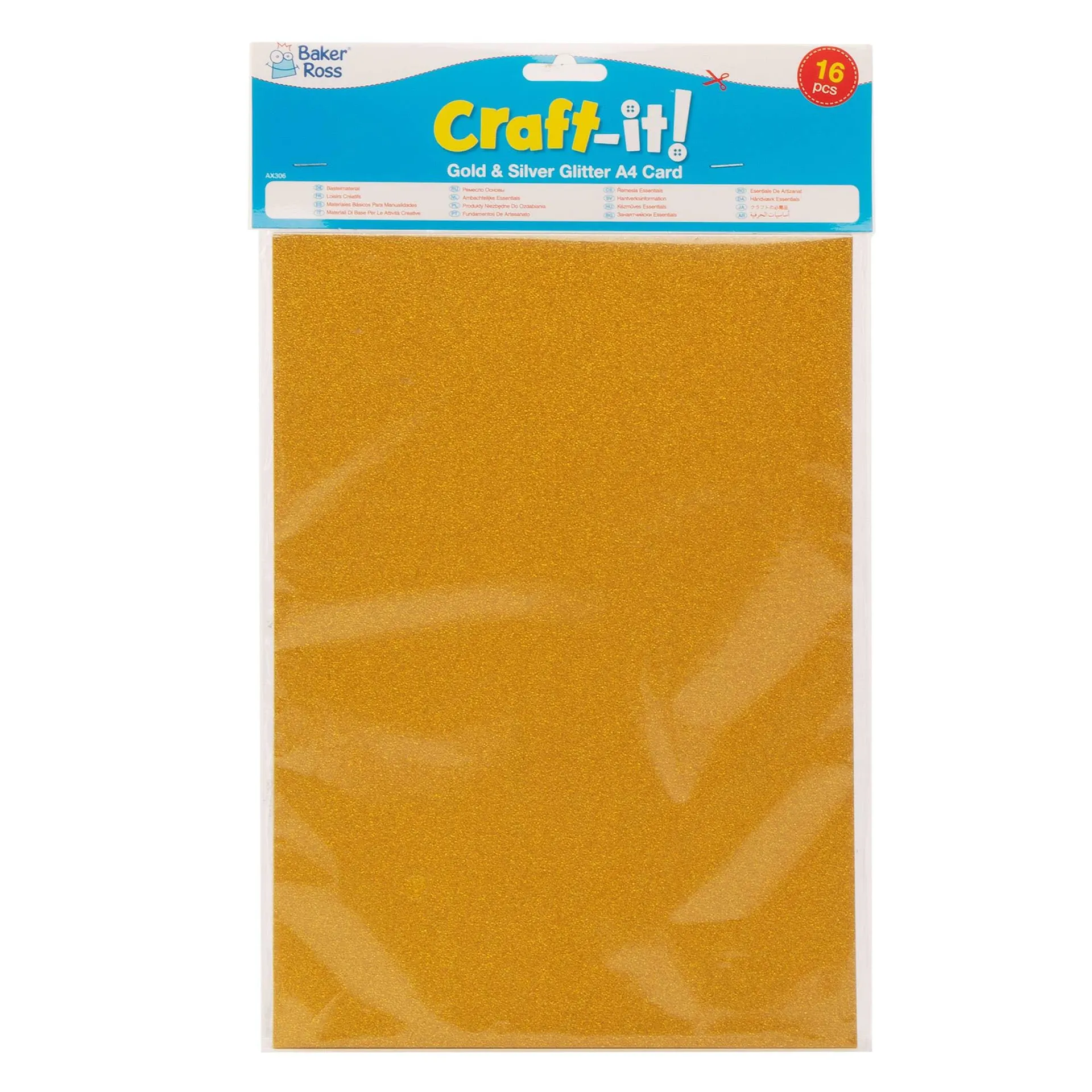 Gold & Silver A4 Glitter Card 250gsm