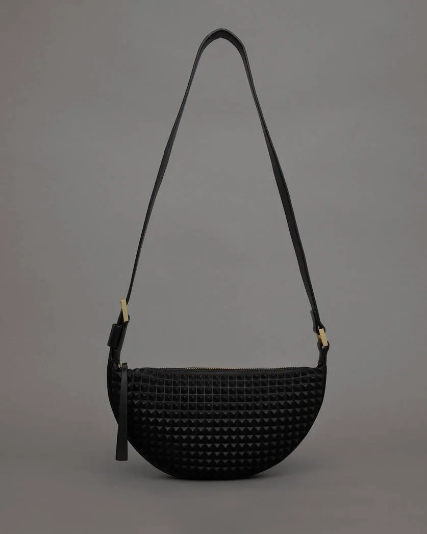 Half Moon Studded Crossbody Bag